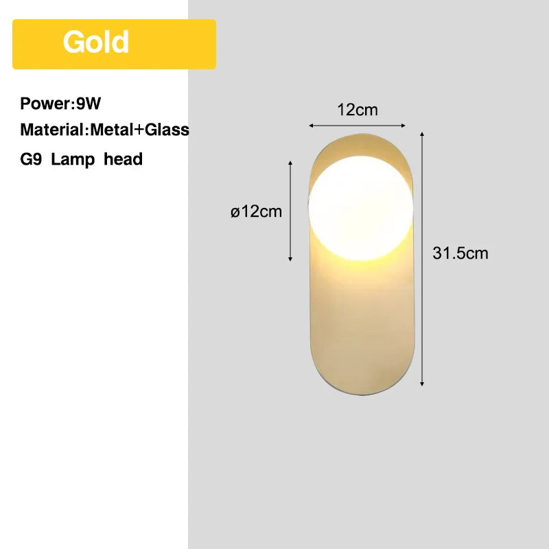 Wall Sconce Frosted Glass Ball G9 Hardwired Nordic