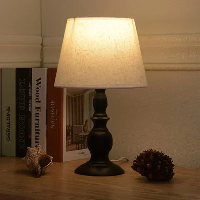 Desk Lamp Resin Fabric Shade E27 Nordic Bedside