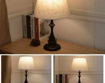 Desk Lamp Resin Fabric Shade E27 Nordic Bedside