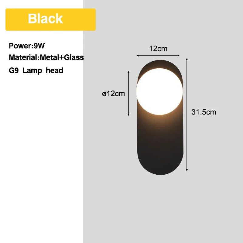 Wall Sconce Frosted Glass Ball G9 Hardwired Nordic