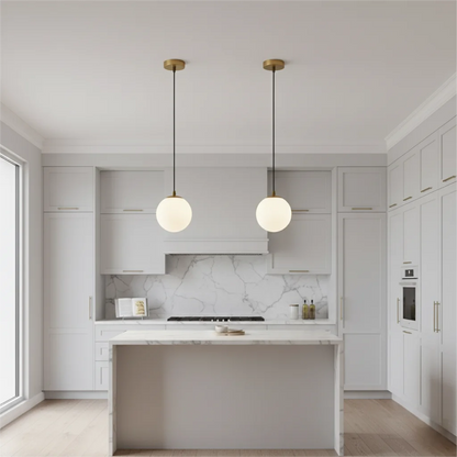 Pendant Light Gold PVC Ball LED Modern Chandelier