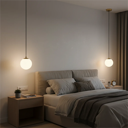 Pendant Light Gold PVC Ball LED Modern Chandelier
