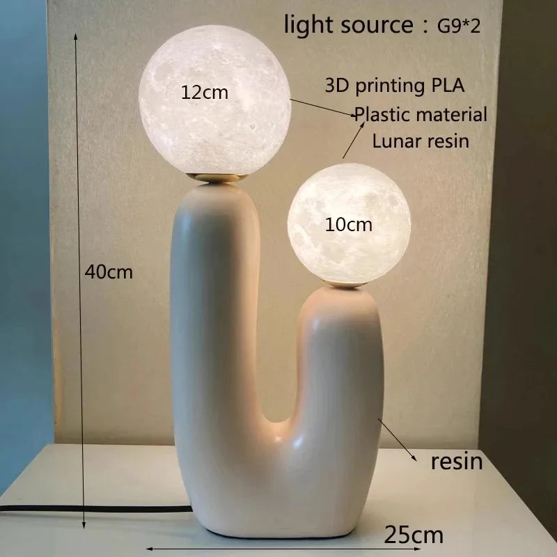 Table Lamp Art Glass Nordic Bedside Bulb Included