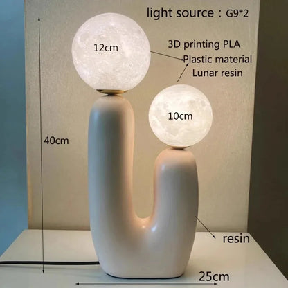 Table Lamp Art Glass Nordic Bedside Bulb Included