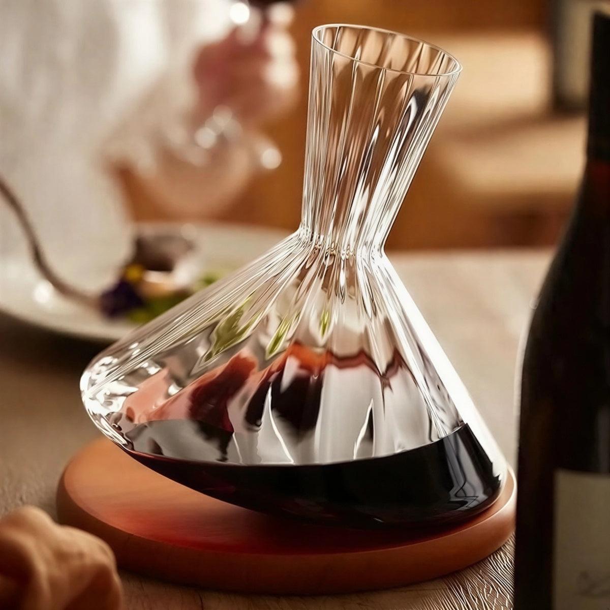 Wine Decanter Crystal Rotating Aerating Home Bar