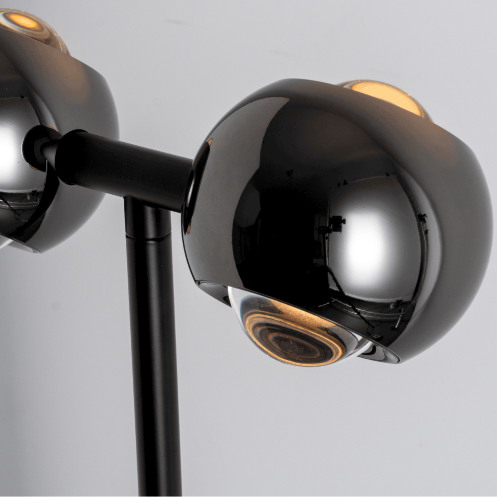 Floor Lamp Chrome Globe Dual Head Adjustable Reading