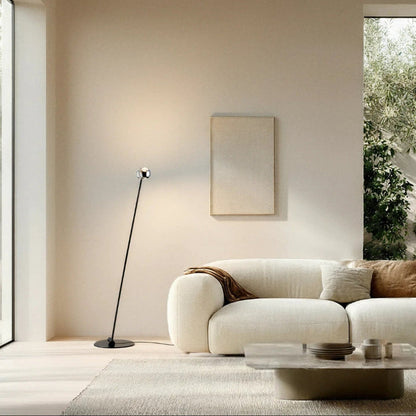 Floor Lamp Chrome Globe Dual Head Adjustable Reading