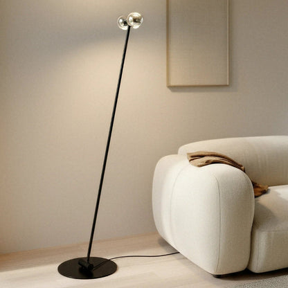 Floor Lamp Chrome Globe Dual Head Adjustable Reading