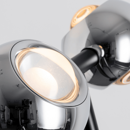 Floor Lamp Chrome Globe Dual Head Adjustable Reading