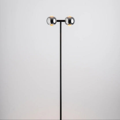 Floor Lamp Chrome Globe Dual Head Adjustable Reading