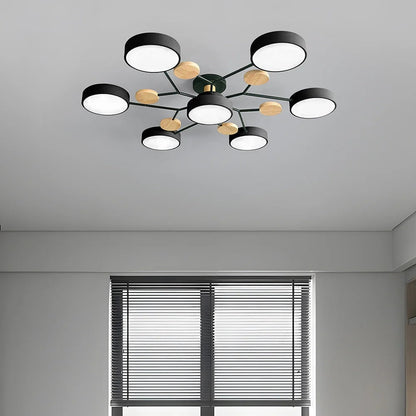 Chandelier Iron LED Semi Flush Mount Dining Ceiling