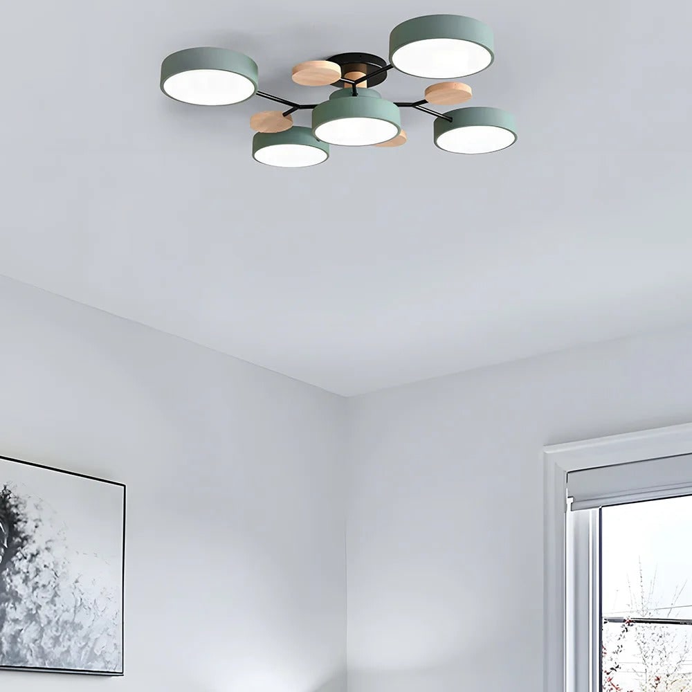 Chandelier Iron LED Semi Flush Mount Dining Ceiling