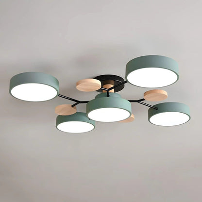 Chandelier Iron LED Semi Flush Mount Dining Ceiling