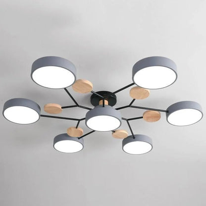 Chandelier Iron LED Semi Flush Mount Dining Ceiling