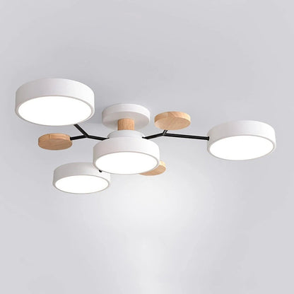 Chandelier Iron LED Semi Flush Mount Dining Ceiling