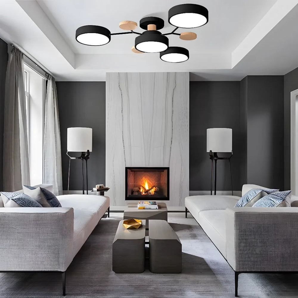 Chandelier Iron LED Semi Flush Mount Dining Ceiling