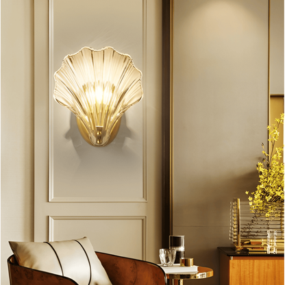 Wall Sconce Shell Glass Scallop Indoor Light