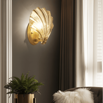 Wall Sconce Shell Glass Scallop Indoor Light