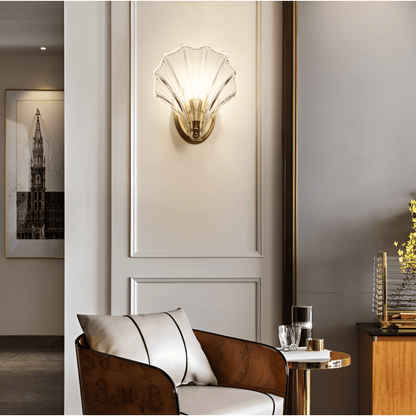 Wall Sconce Shell Glass Scallop Indoor Light