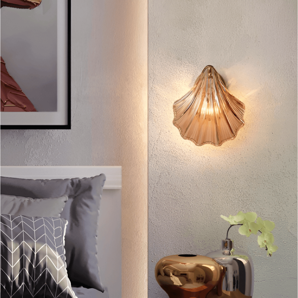 Wall Sconce Shell Glass Scallop Indoor Light