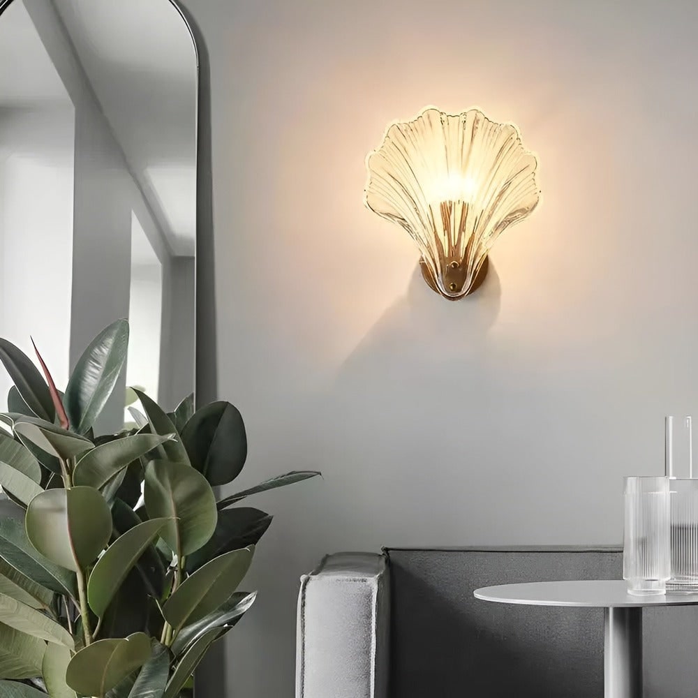 Wall Sconce Shell Glass Scallop Indoor Light