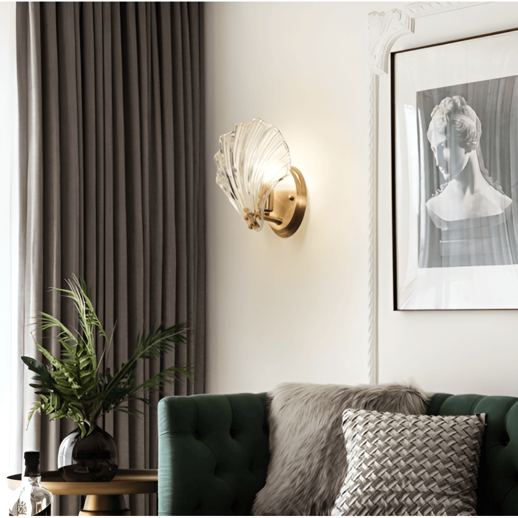 Wall Sconce Shell Glass Scallop Indoor Light