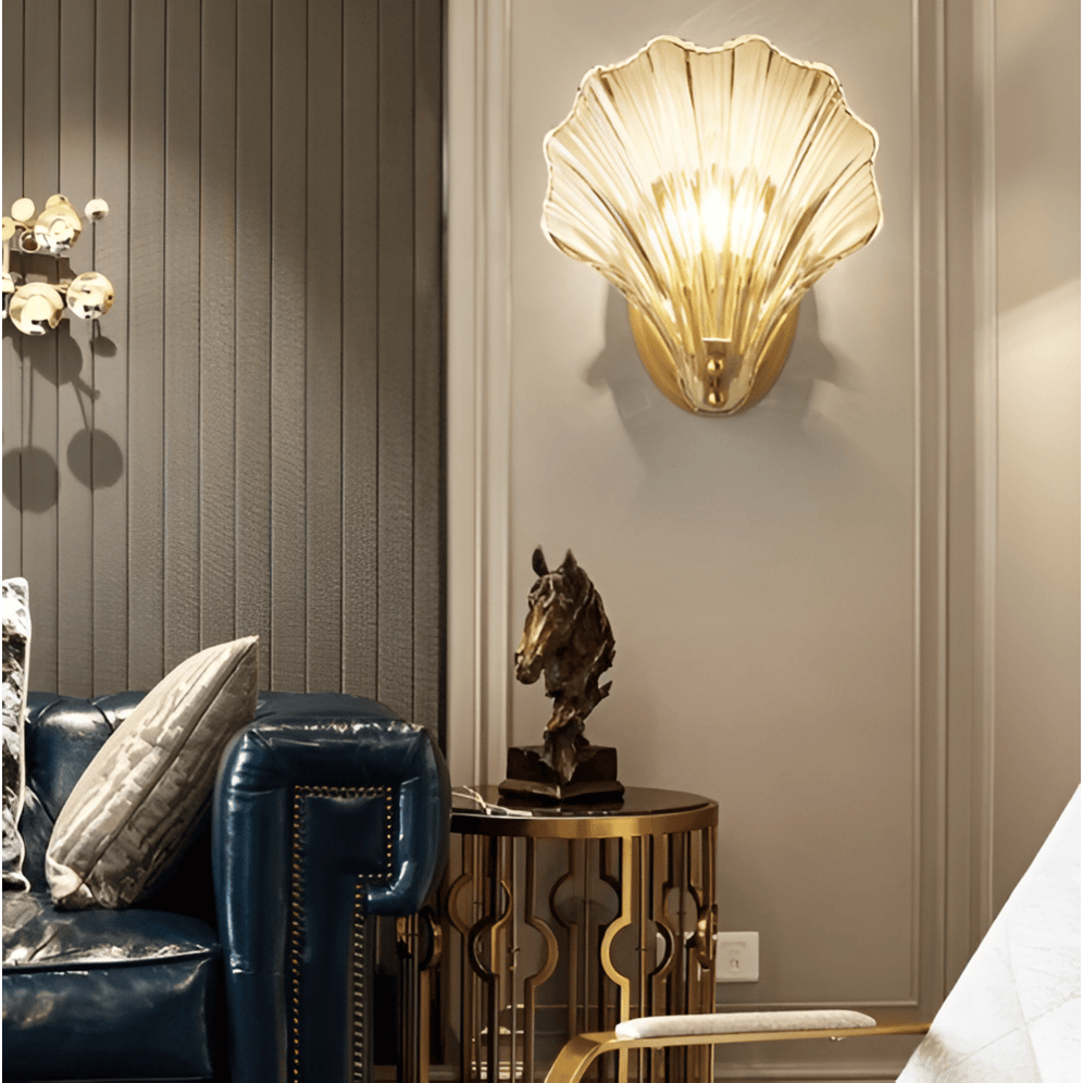 Wall Sconce Shell Glass Scallop Indoor Light