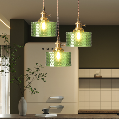 Pendant Light Green Glass Adjustable Kitchen Island