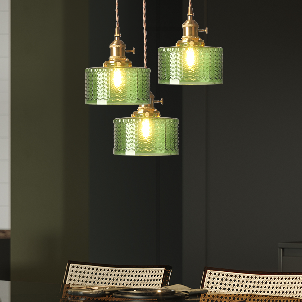 Pendant Light Green Glass Adjustable Kitchen Island