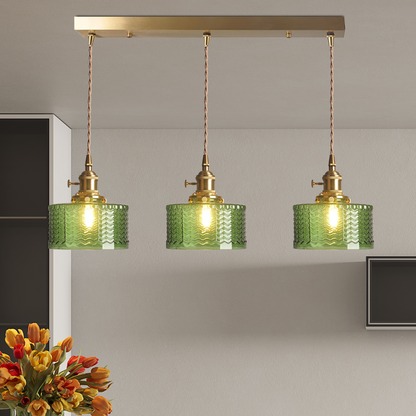 Pendant Light Green Glass Adjustable Kitchen Island