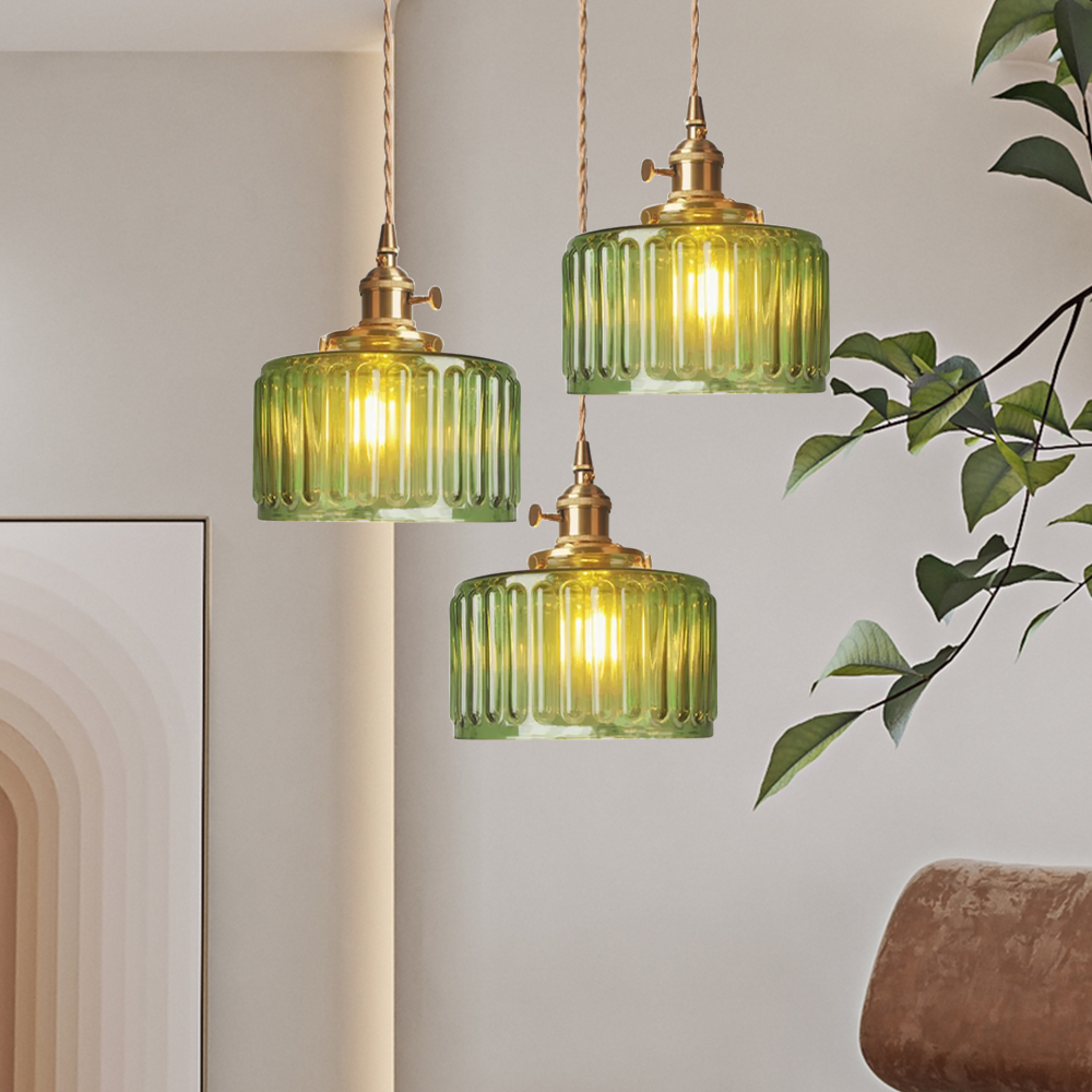 Pendant Light Green Glass Adjustable Kitchen Island
