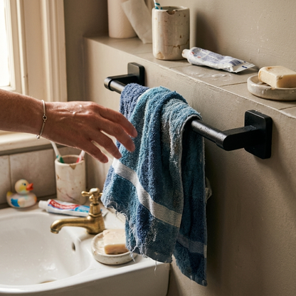 Bathroom Towel Holder Aluminum Durable Wall Mounted Hook