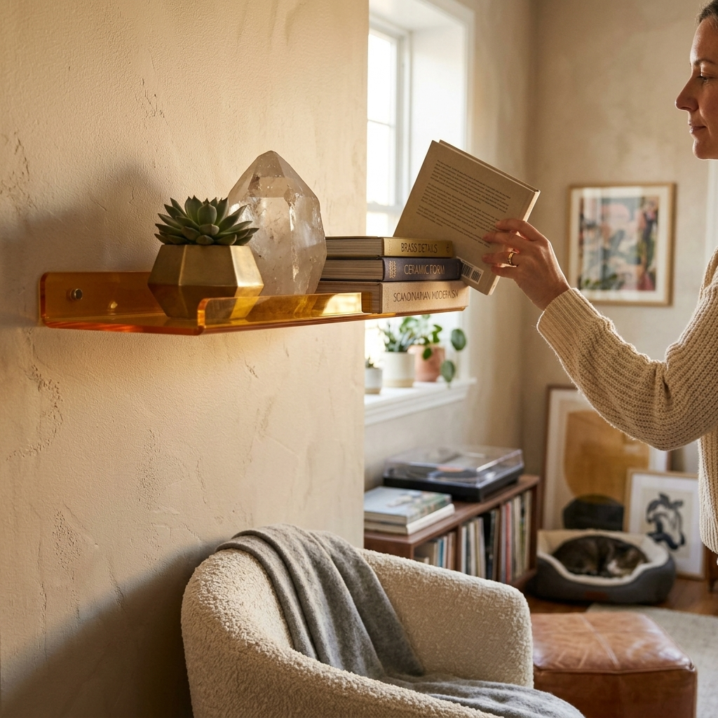 Retro Acrylic Floating Wall Shelf