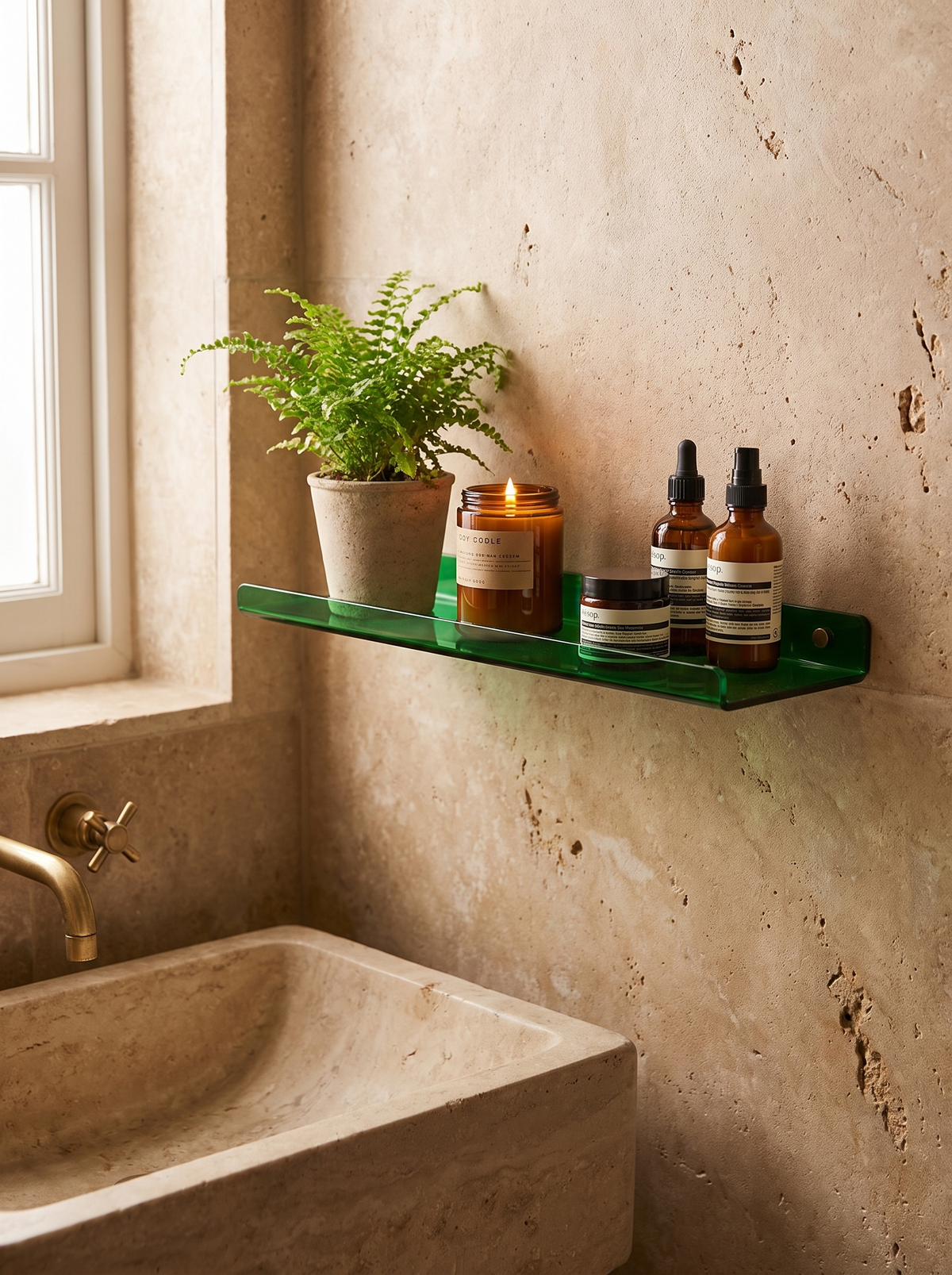 Retro Acrylic Floating Wall Shelf Clear The Bench, Keep The Stuff