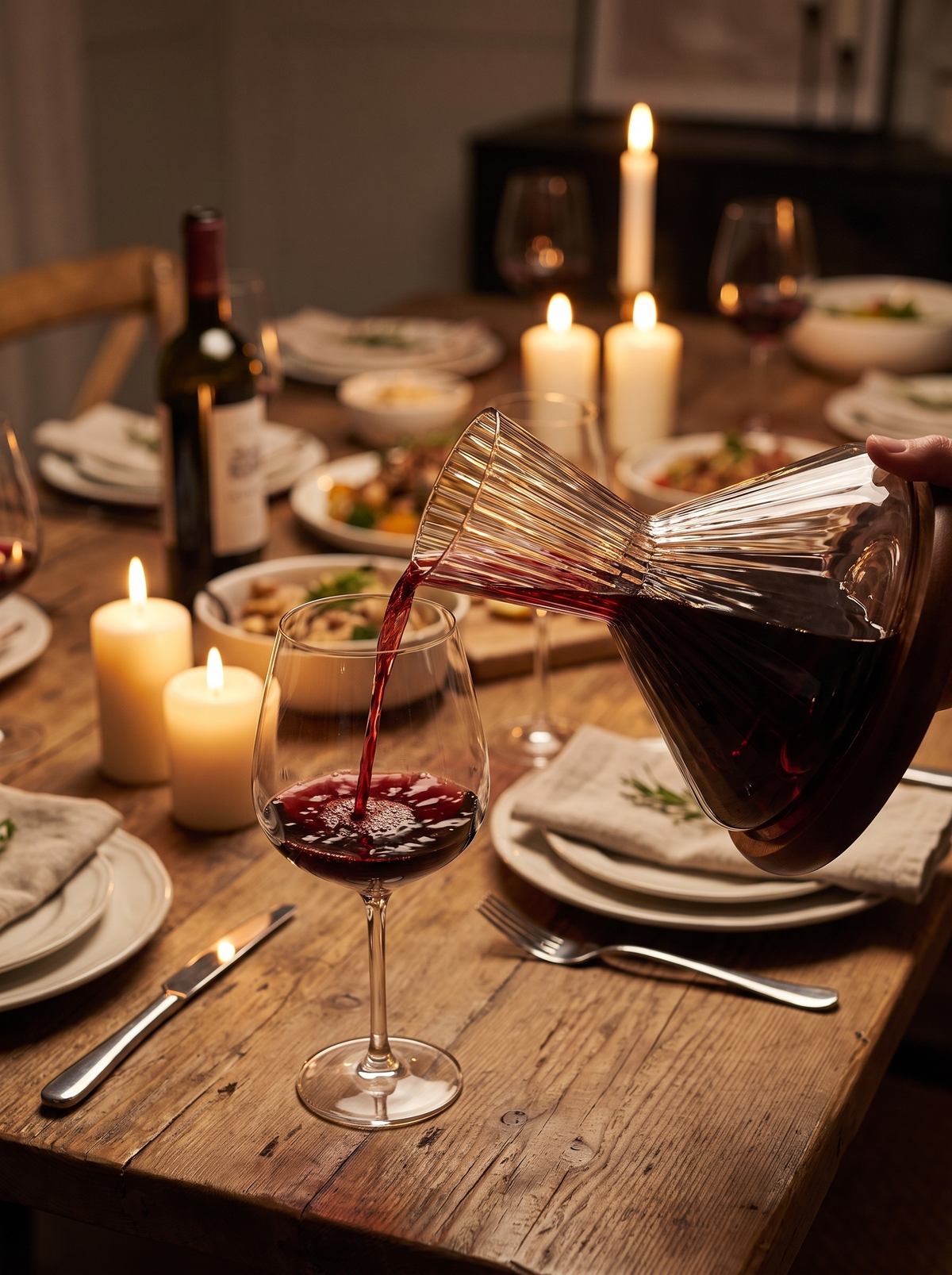 Rotating Crystal Wine Decanter A Clean Pour Every Time