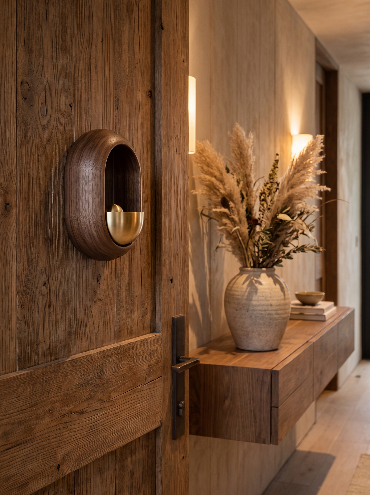 Wooden Melody Door Chime Natural Timber Character
