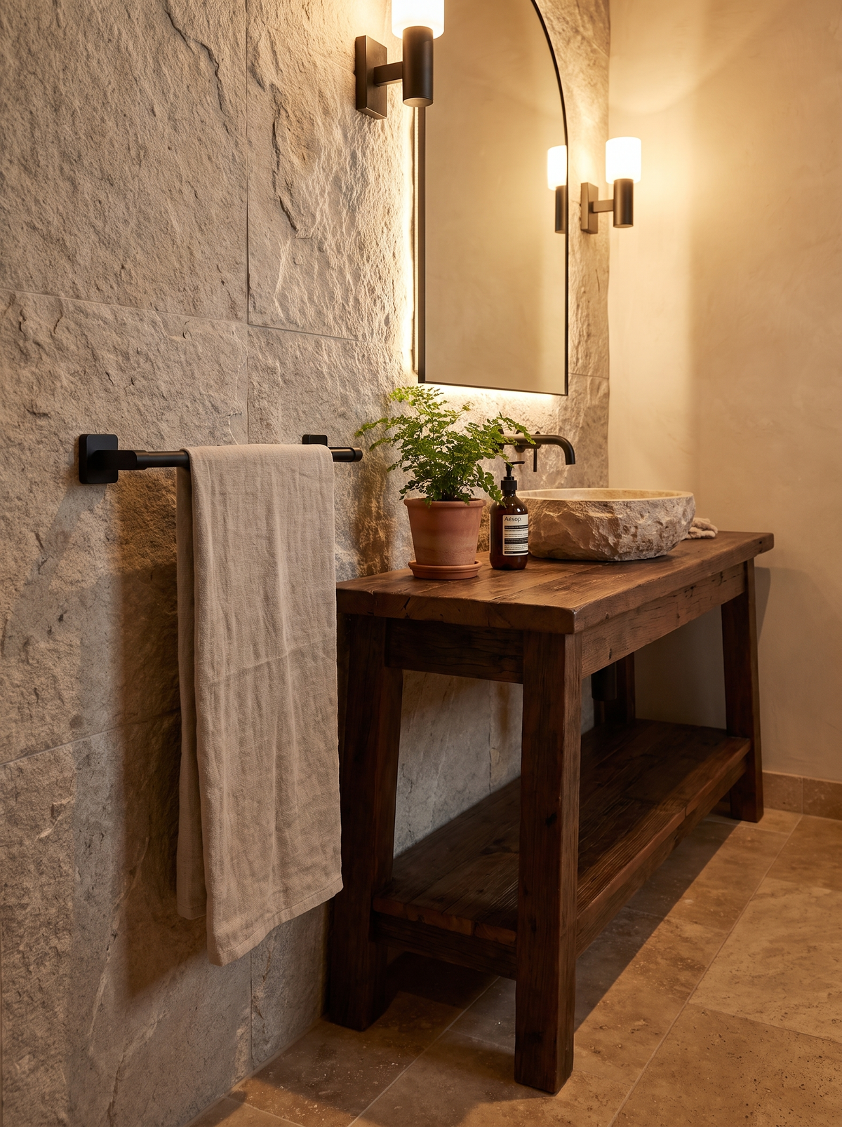 Aluminium Wall Mounted Towel Bar Neat Towels, Clear Floors