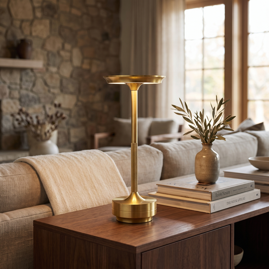 Dimmable Wireless Metal Table Lamp styled in a home