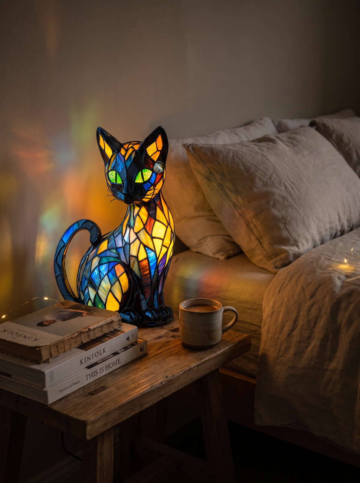 Stained Glass Cat Night Lamp A Little Magic At Night