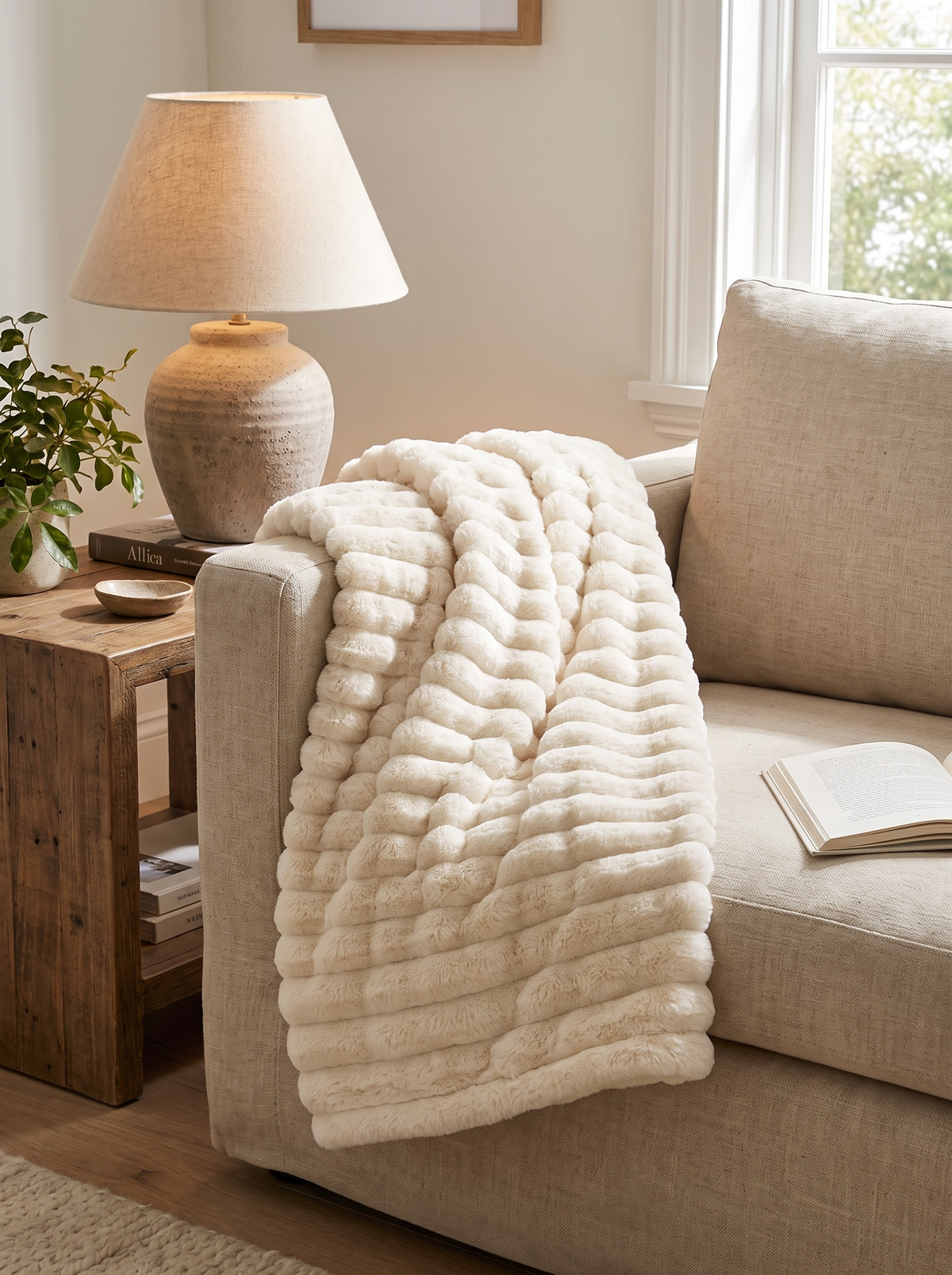 Faux Fur Plush Throw Blanket Texture That Softens A Room