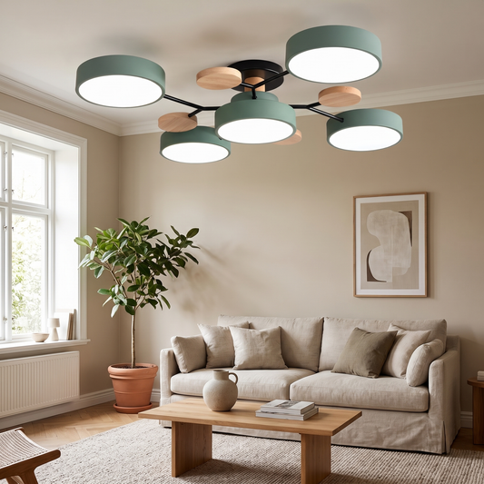 Semi Flush LED Iron Chandelier styled in a home