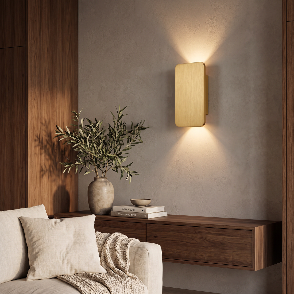 Modern Square Wall Lamp styled in a home