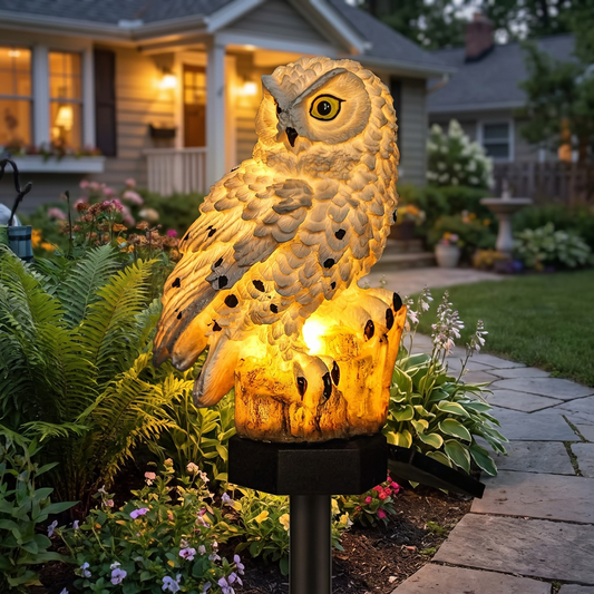 Garden Light Solar Owl Outdoor Pathway Stake Lamp