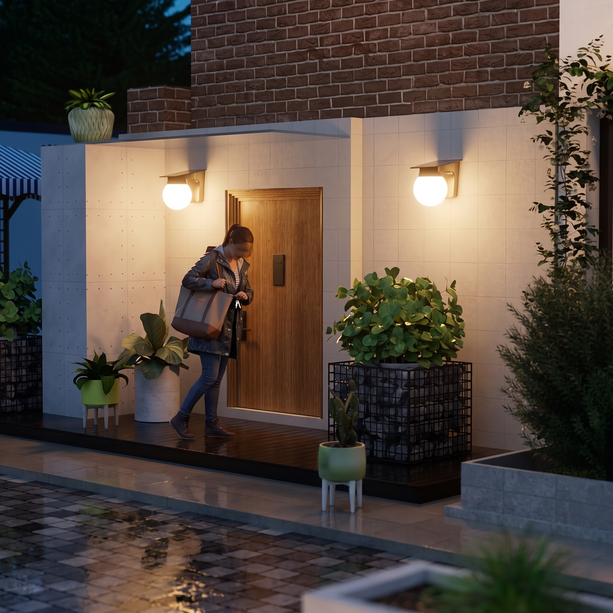 Solar Globe LED Wall Light