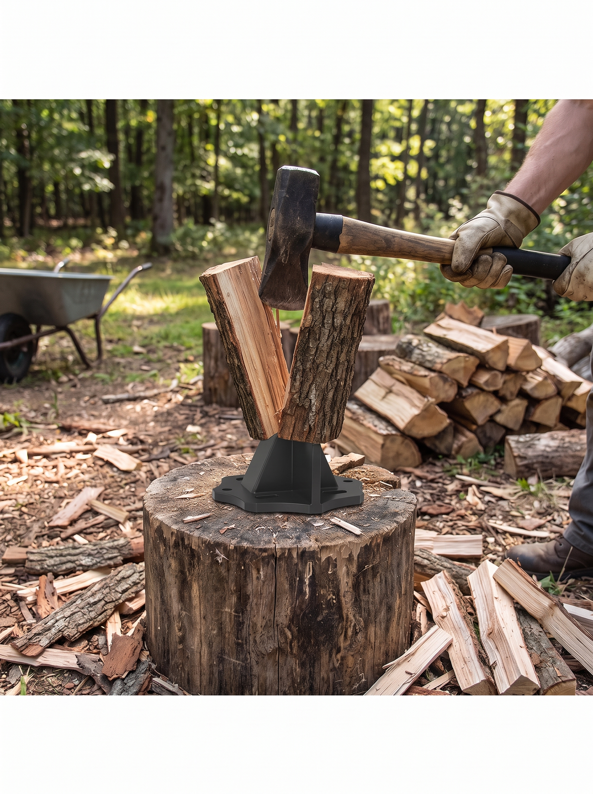 KindlePro Carbon Steel Kindling Splitter lifestyle image 1