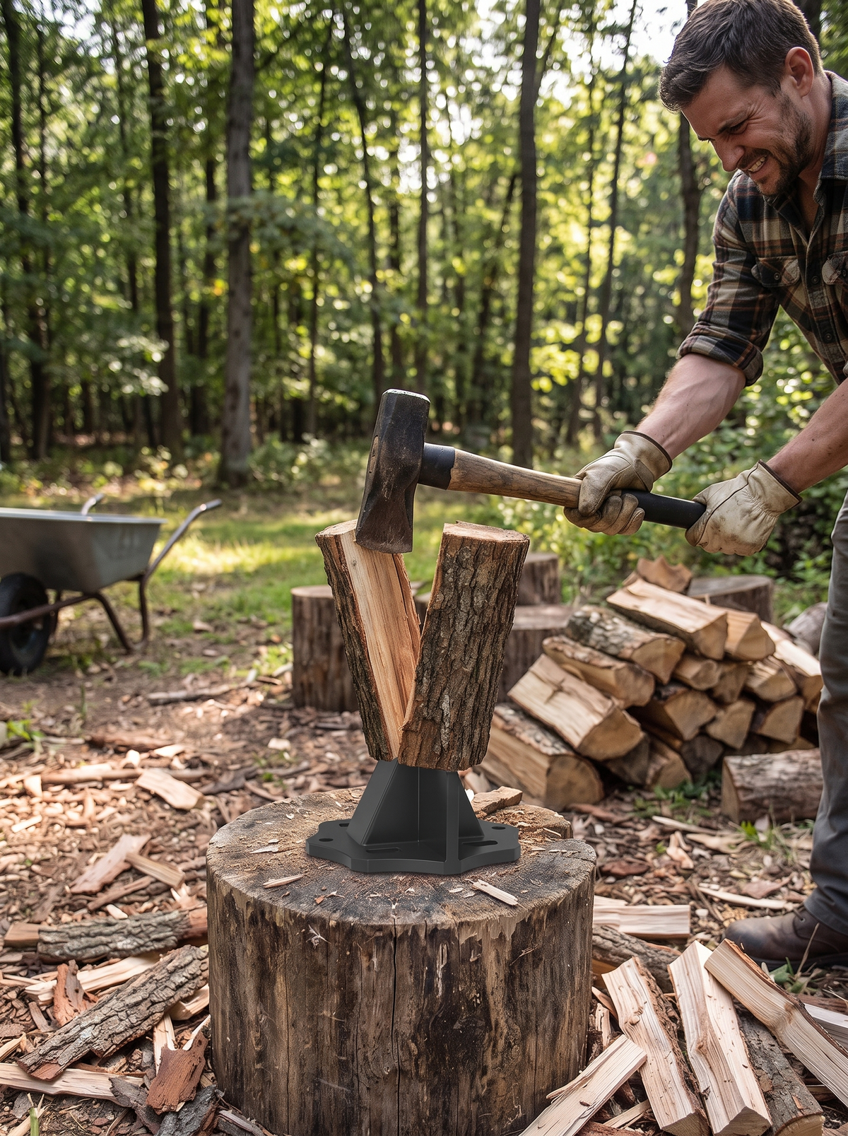 KindlePro Carbon Steel Kindling Splitter lifestyle image 2