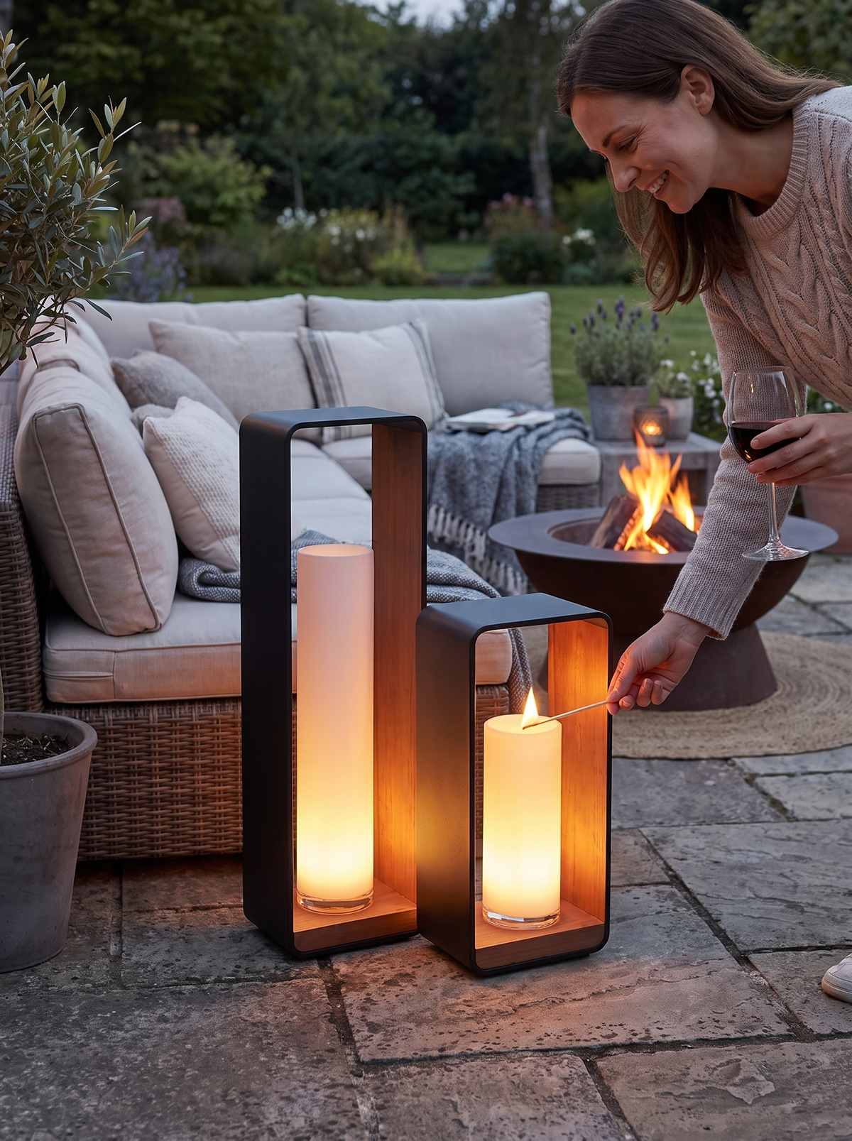 Modern Square Solar LED Light lifestyle image 3
