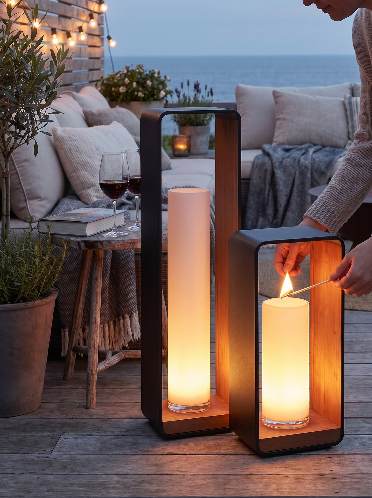 Modern Square Solar LED Light lifestyle image 1