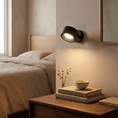 Rechargeable magnetic LED reading wall sconce with remote