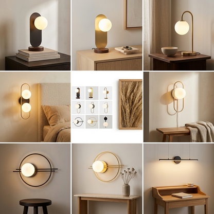 Nordic frosted glass ball LED wall sconce